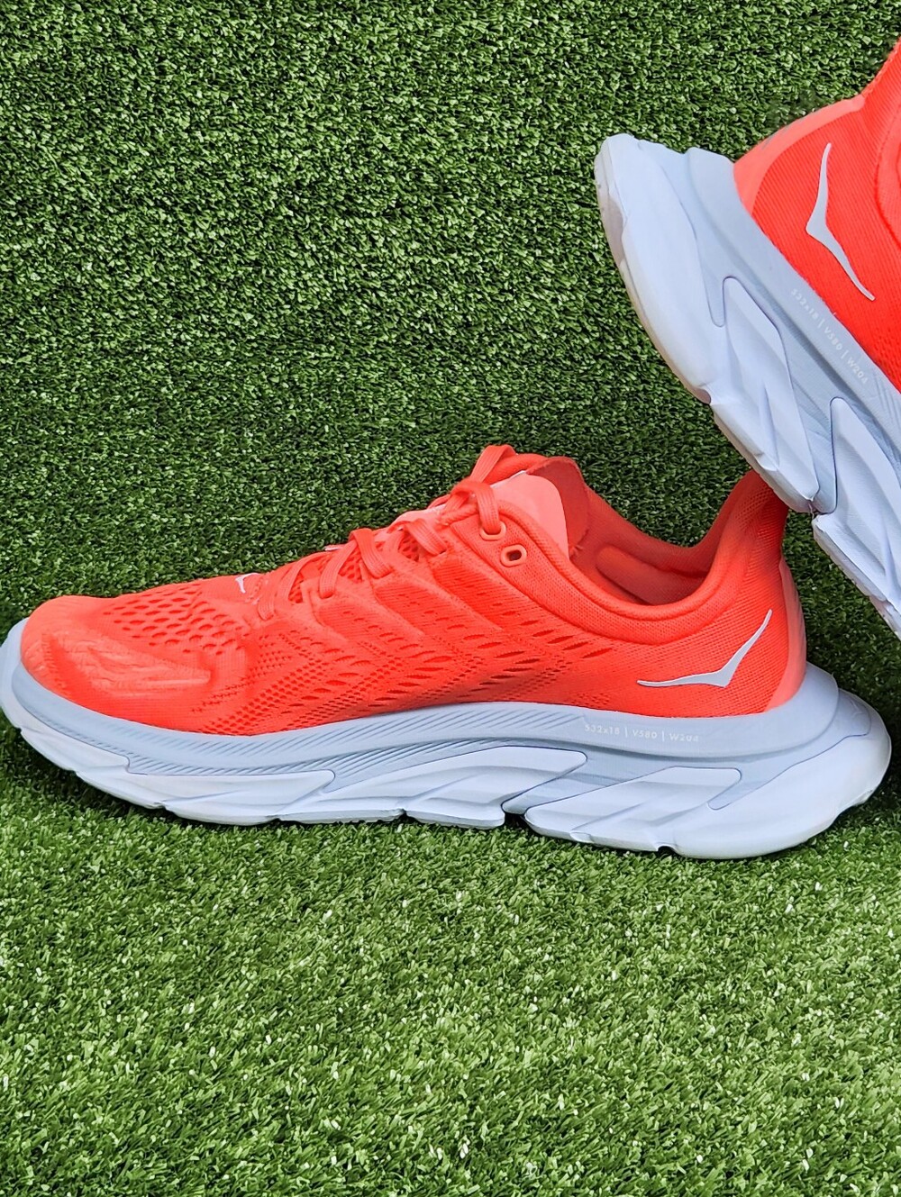Hoka Clifton Edge Women’s Running Shoe - Coral/White - Picture 3 of 16